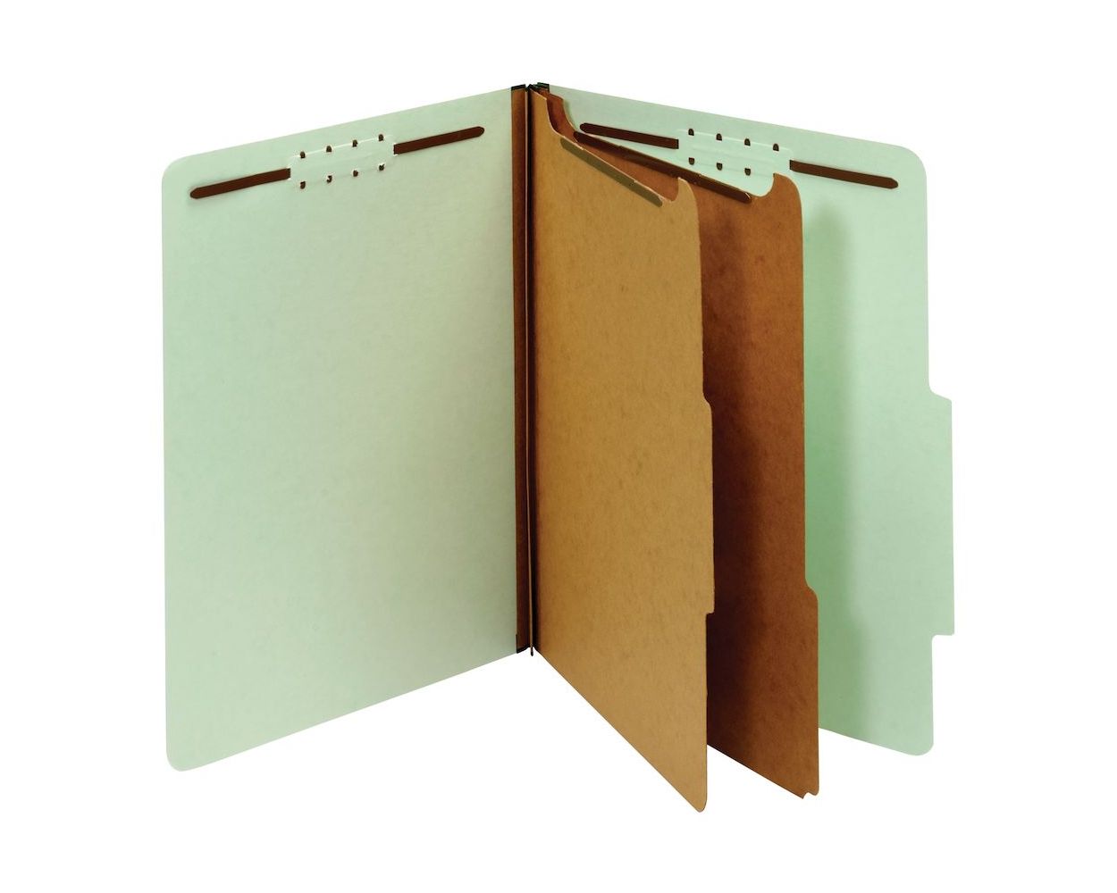 Pendaflex Classification Folders, 100% Recycled, 2 Dividers, Embedded  Fasteners, 2/5 Cut Tab, Light Green, Letter, 10/BX, 5 BX/CT