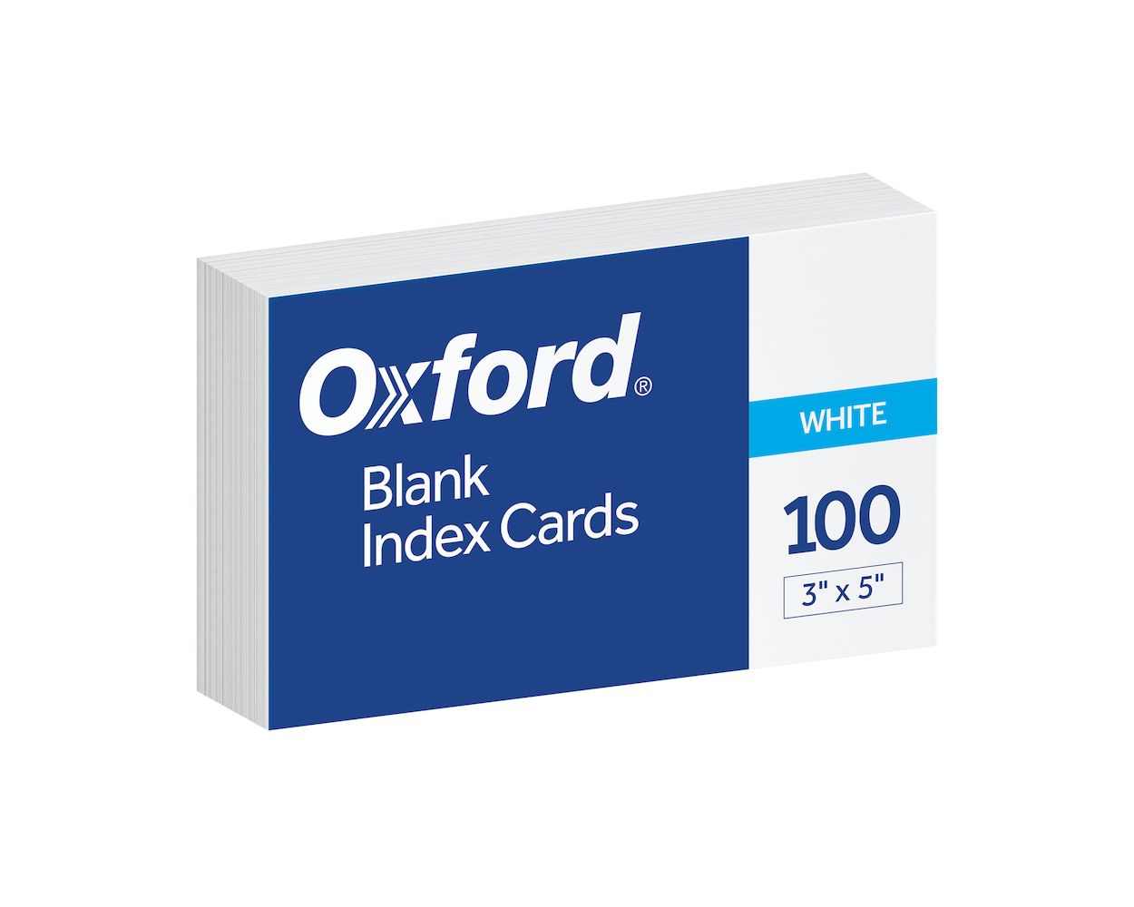 Oxford Blank Index Cards, 3 x 5, White, 100 Per Pack