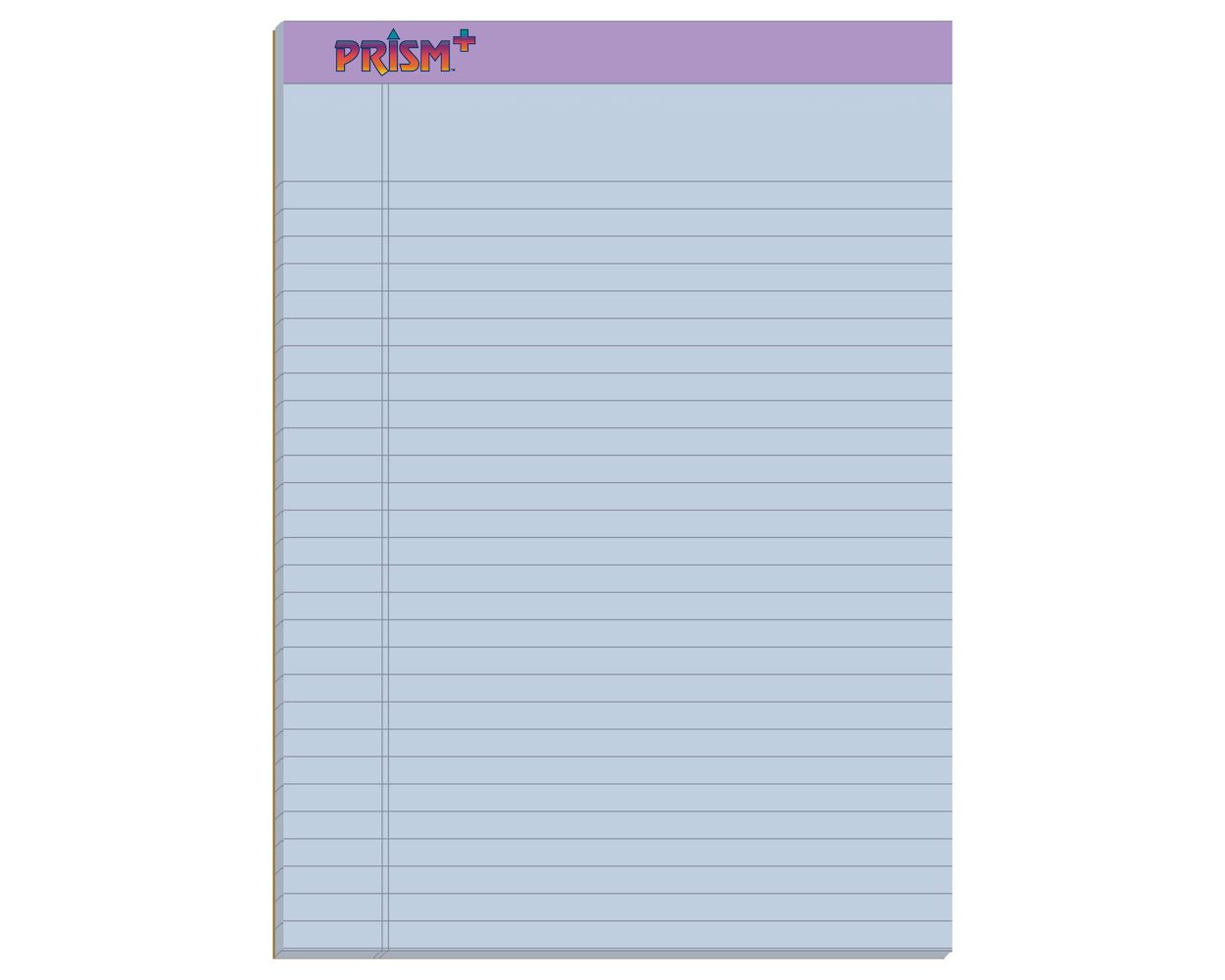 TOPS Prism+ Legal Pad, 8-1/2" x 11-3/4", Perforated, Orchid, Legal/Wide  Rule, 50 SH/PD, 12 PD/PK