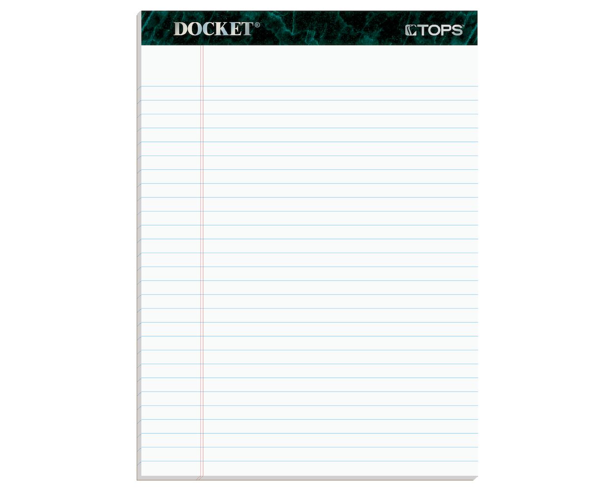 TOPS Docket Writing Pads, 8-1/2" x 11-3/4", Legal Rule, White Paper, 50  Sheets, 12 Pack