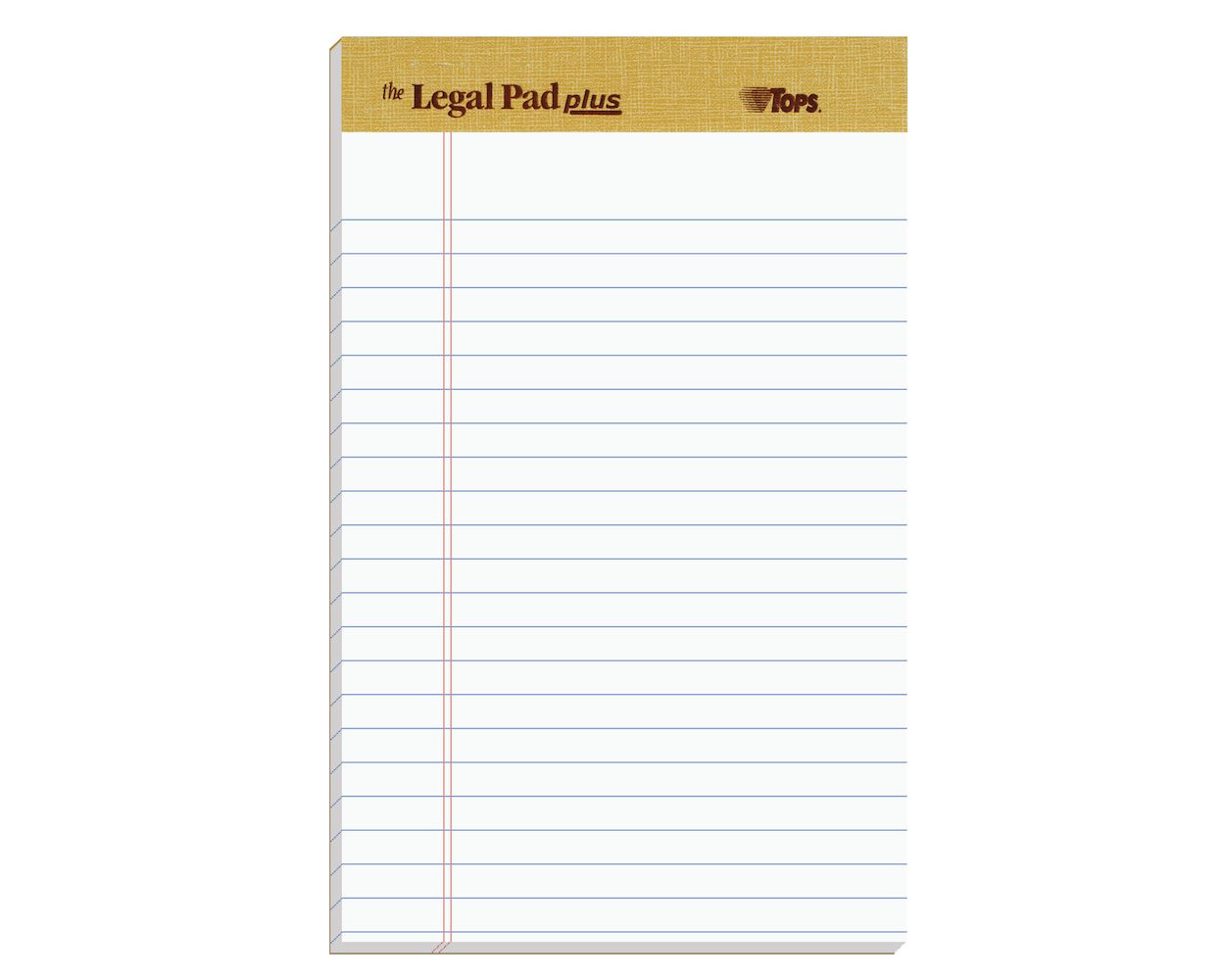 TOPS The Legal Pad Plus Writing Pads, 5" x 8", Jr. Legal Rule, 50 Sheets,  12 Pack
