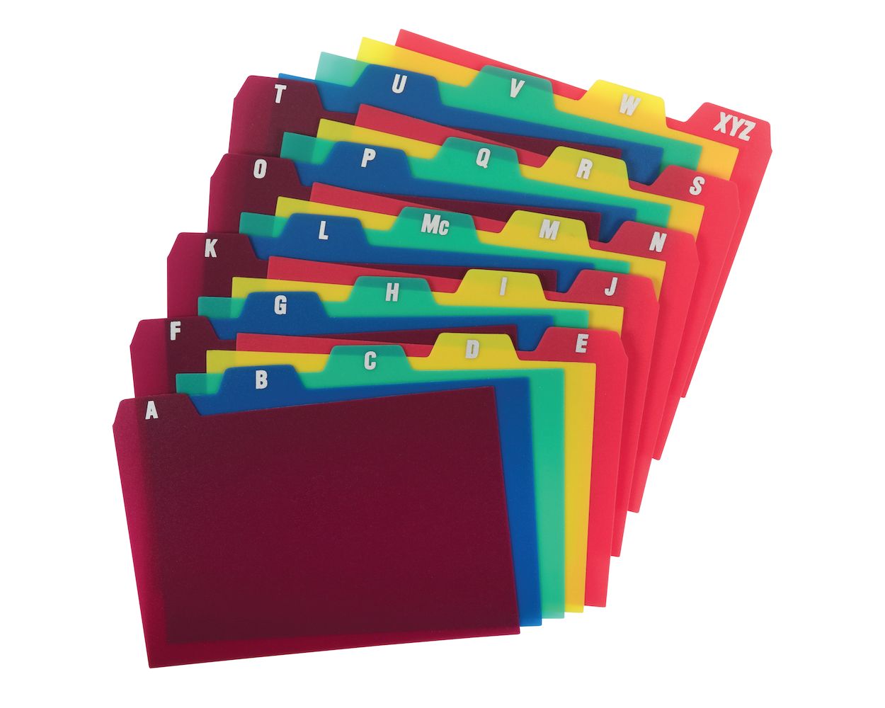 Index Card Organizer with Dividing Tabs - Set of 2 - Colors Vary