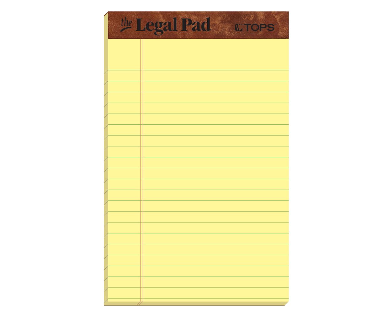 TOPS The Legal Pad Writing Pads, 5" x 8", Jr. Legal Rule, Canary Paper, 50  Sheets, 3 Pack