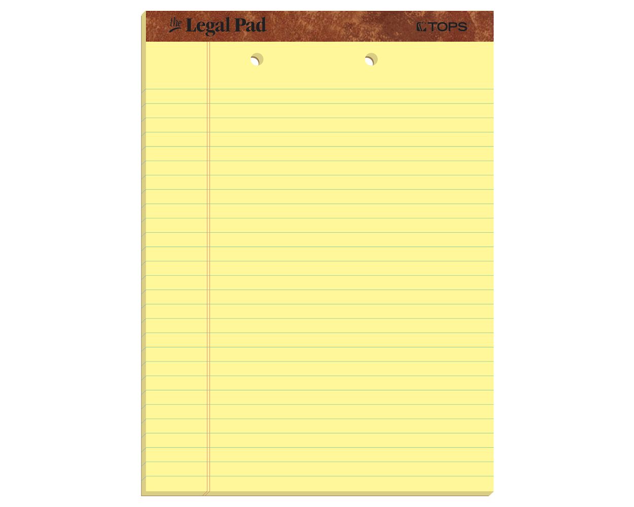 TOPS The Legal Pad Writing Pads, 8-1/2" x 11-3/4", Canary Paper, Legal  Rule, 50 Sheets, 12 Pack