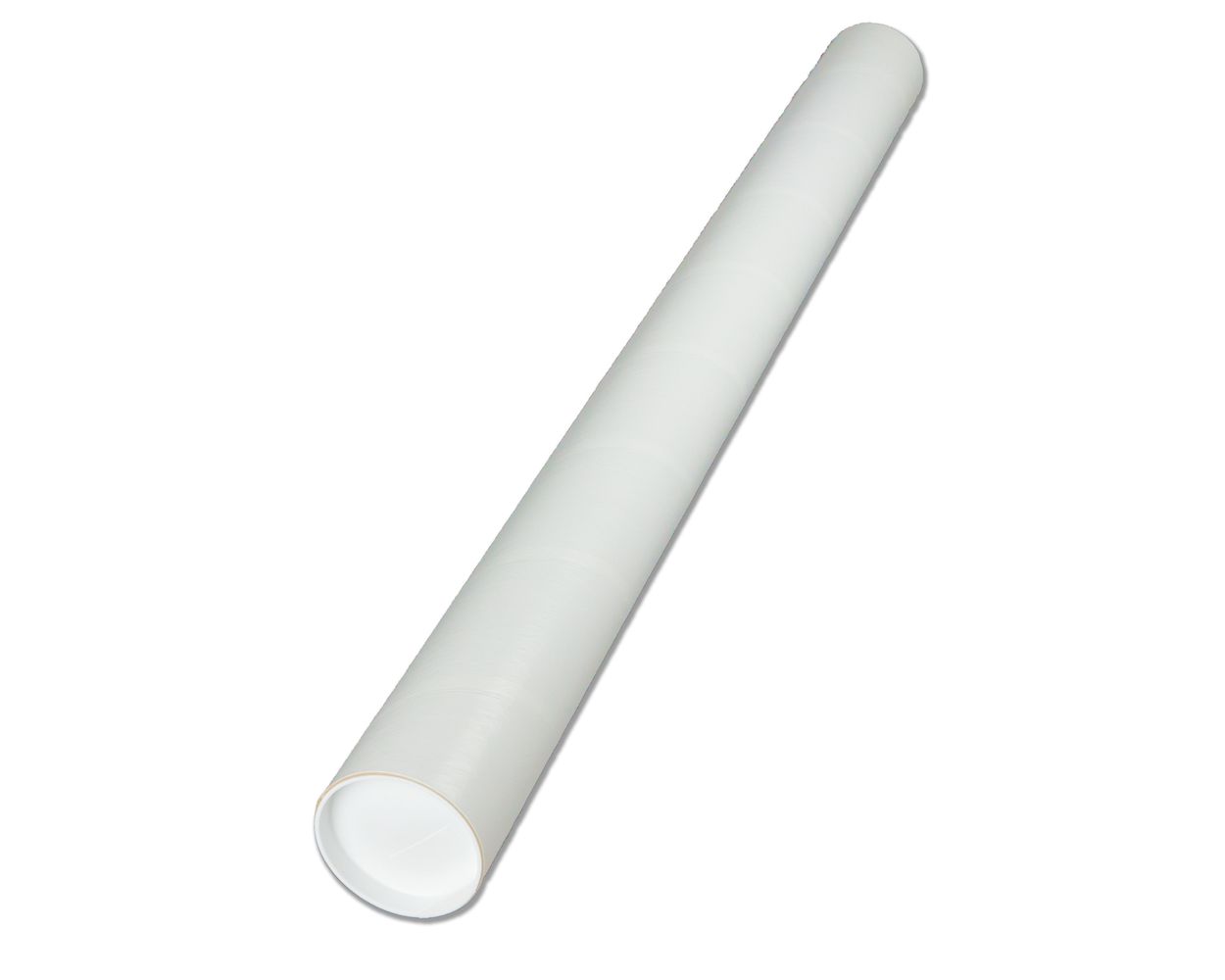3" x 24" Mailing Tubes, Ideal for Shipping Items that Cannot be Folded,  Sturdy Fiberboard Covered with White Kraft Paper, Includes End caps, 25 per  Carton