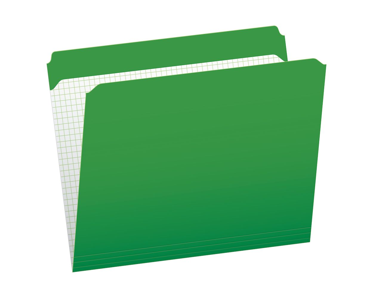 Pendaflex Color File Folders with Interior Grid, Letter Size, Bright Green,  Straight Cut, 100/BX