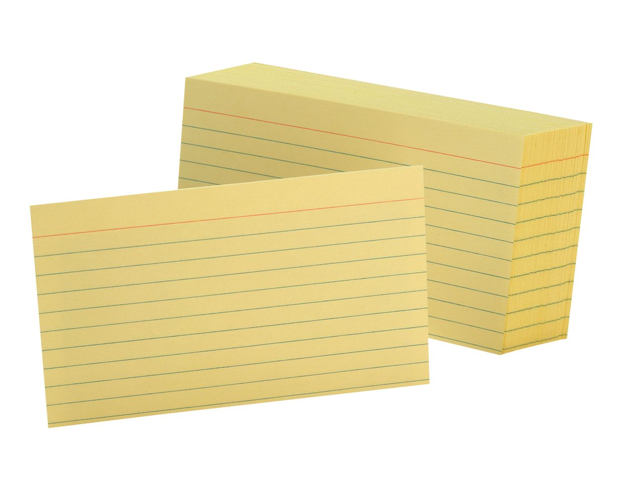 Oxford Ruled Color Index Cards, 3 x 5, Canary, 100 Per Pack